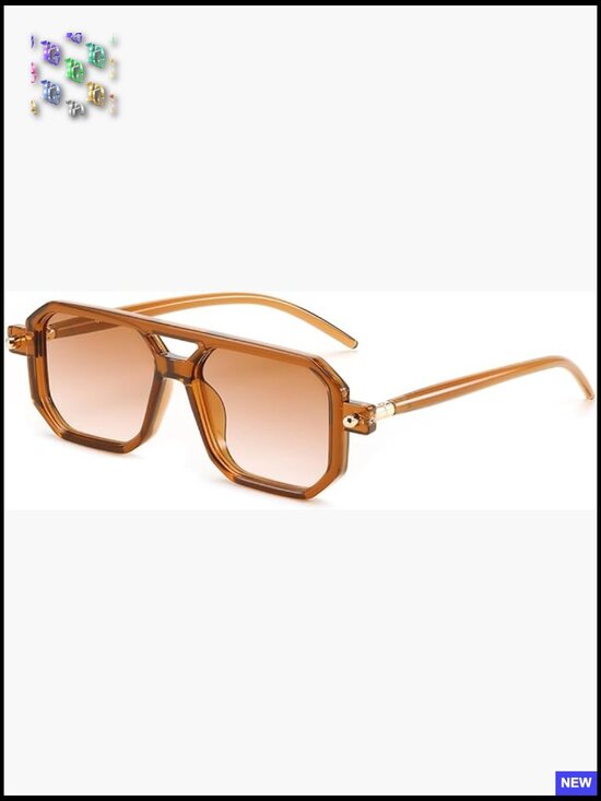 Square Retro Aviator Sunglasses Classic Stylish Frame UV400 Protection Unisex main image 5
